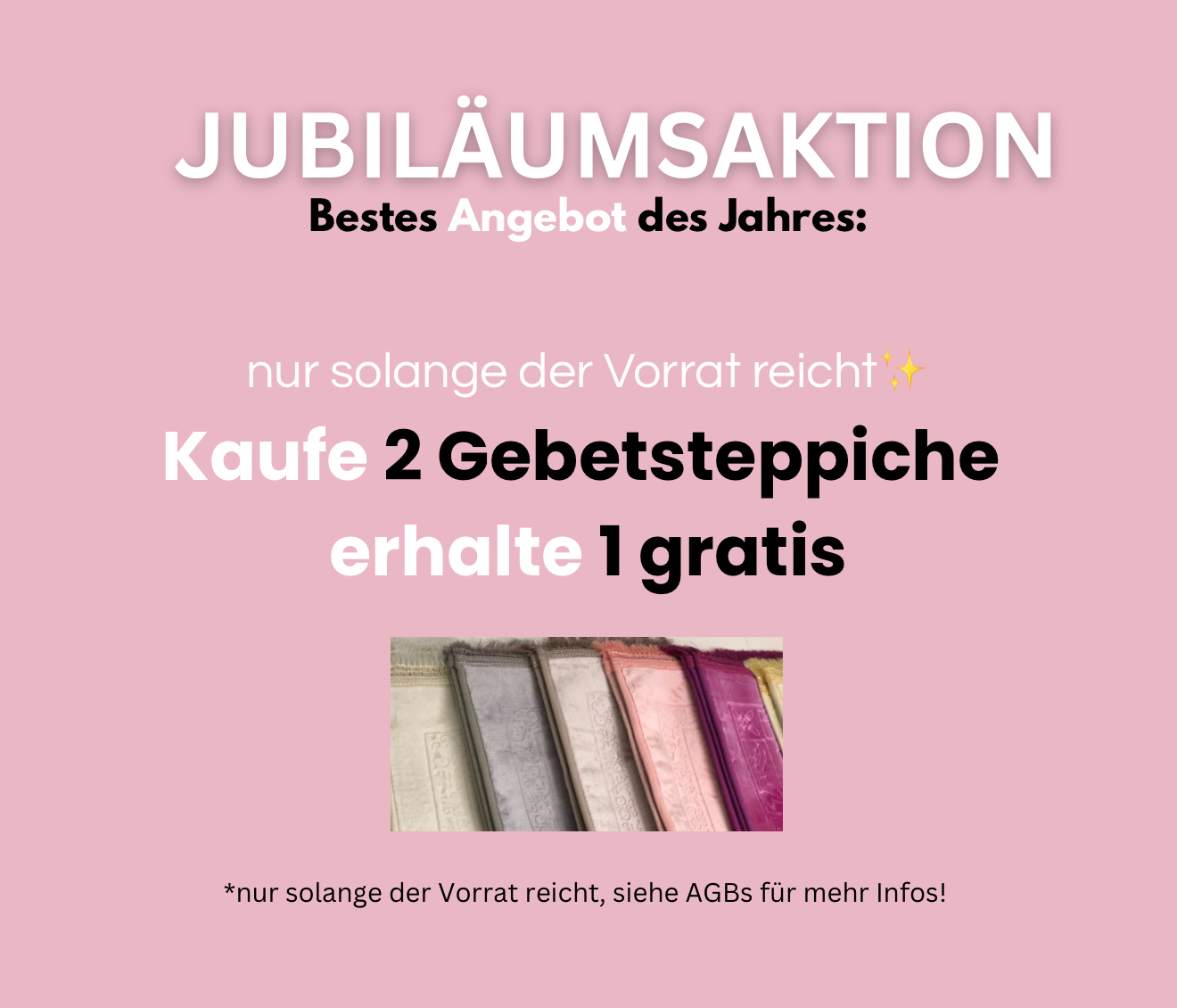 Aktion 2 kaufen, 1 geschenkt! ✨ – Gratis Gebetsteppich 🎁